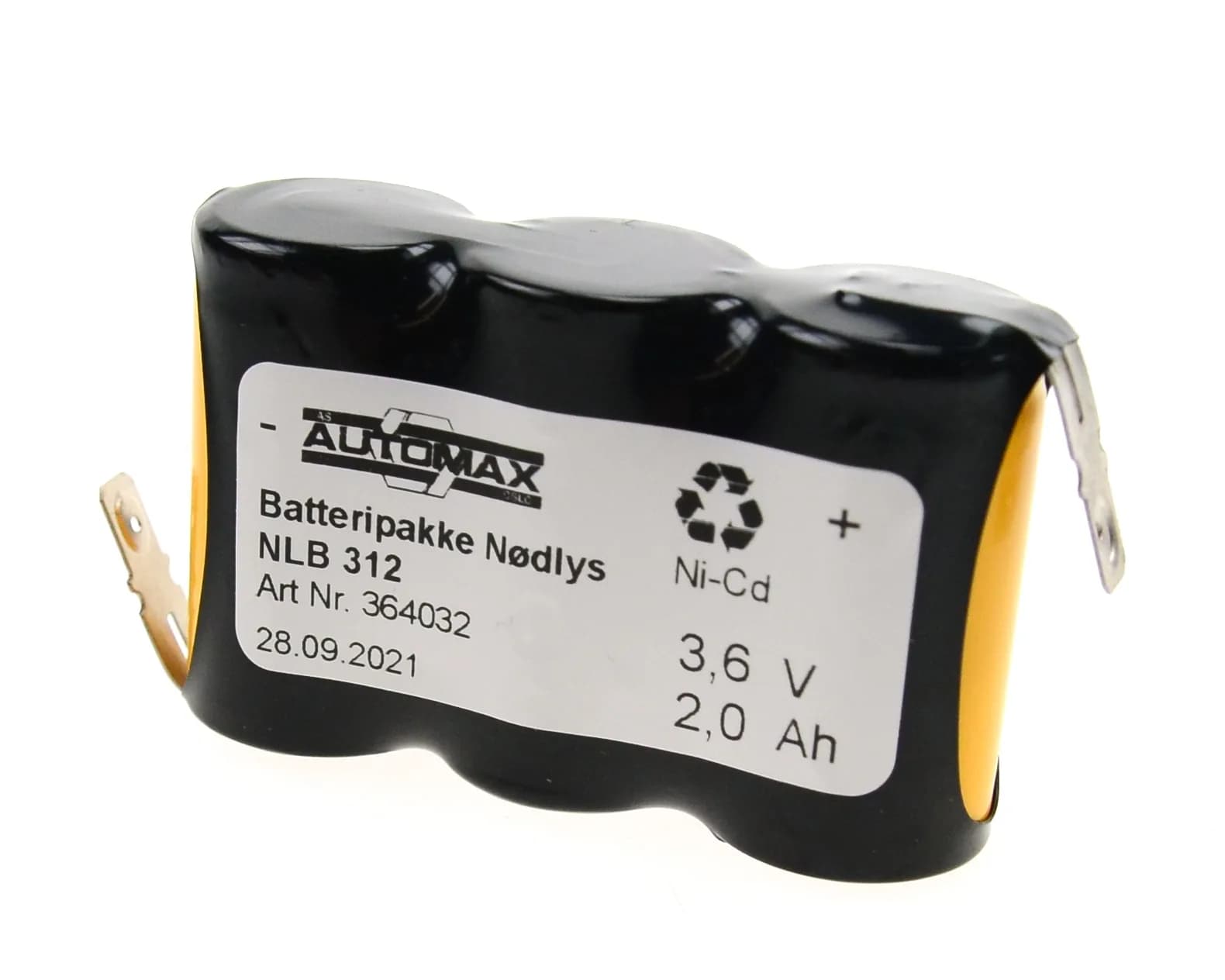 NLB 312 (3,6V2,0Ah-R-Fl.6,3+-) – bilde 1 av 2