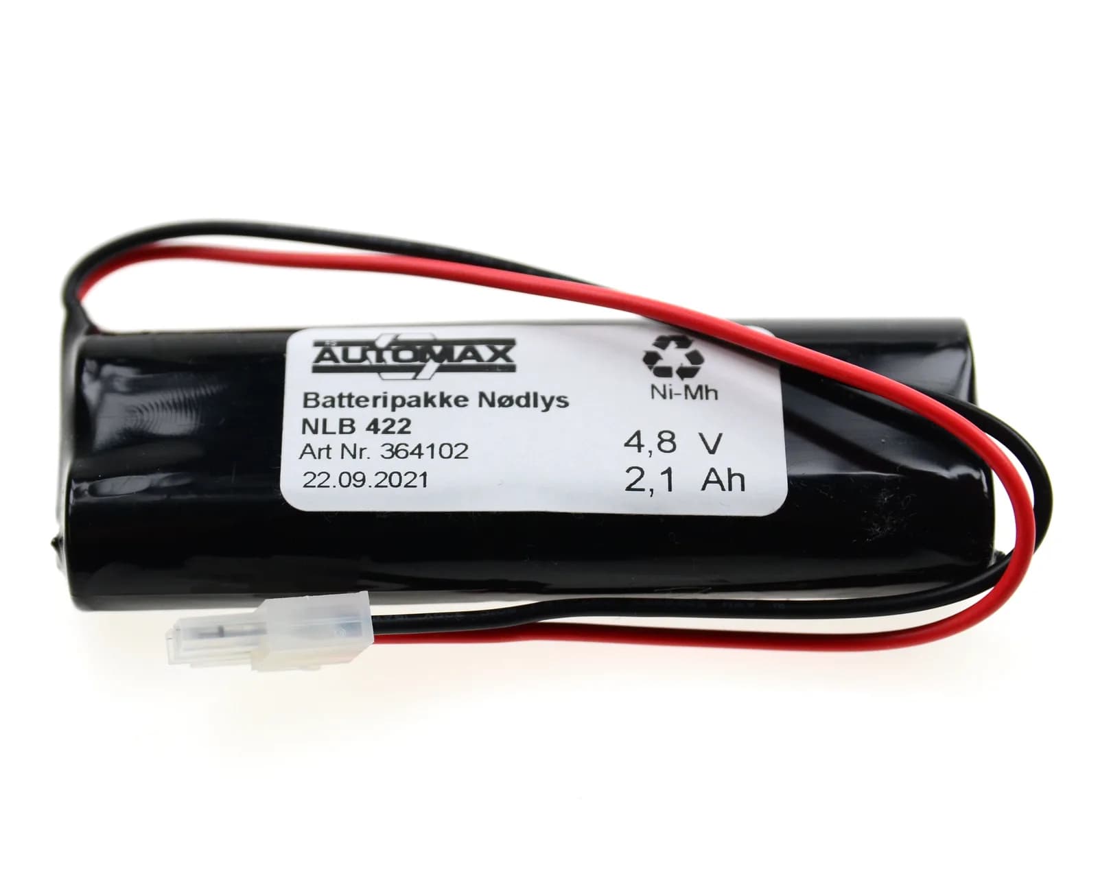 NLB 422 (4,8V-2,1Ah-S2-Plugg 12) – bilde 1 av 2
