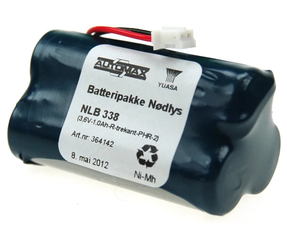 NLB 338 (3,6V1,0Ah-R-trekant-Plugg 29) – bilde 1 av 3