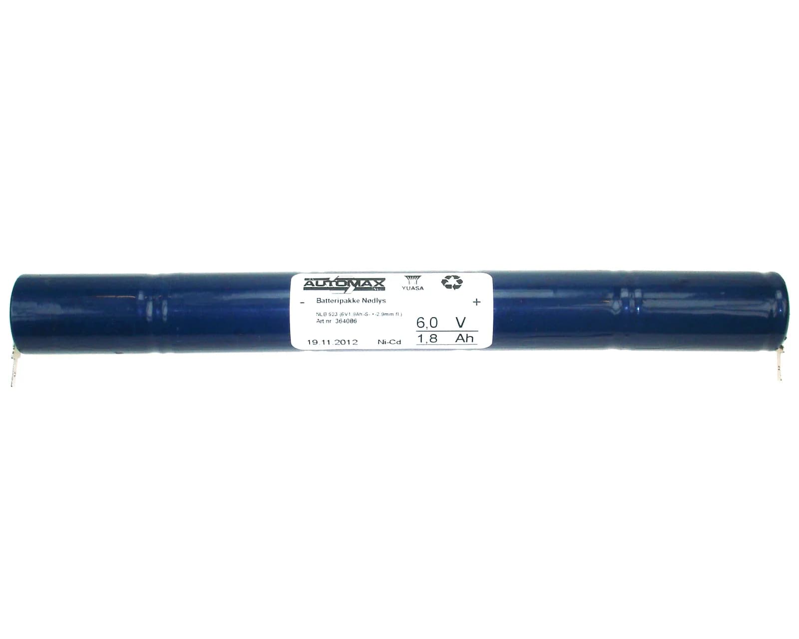 NLB 523 (6V1,8Ah-S- +-2,9mm fl.) – bilde 1 av 2