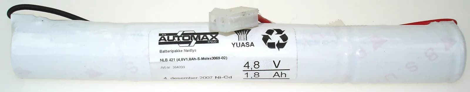 NLB 421 (4,8V-1,8Ah-S-Plugg 27) – bilde 1 av 2