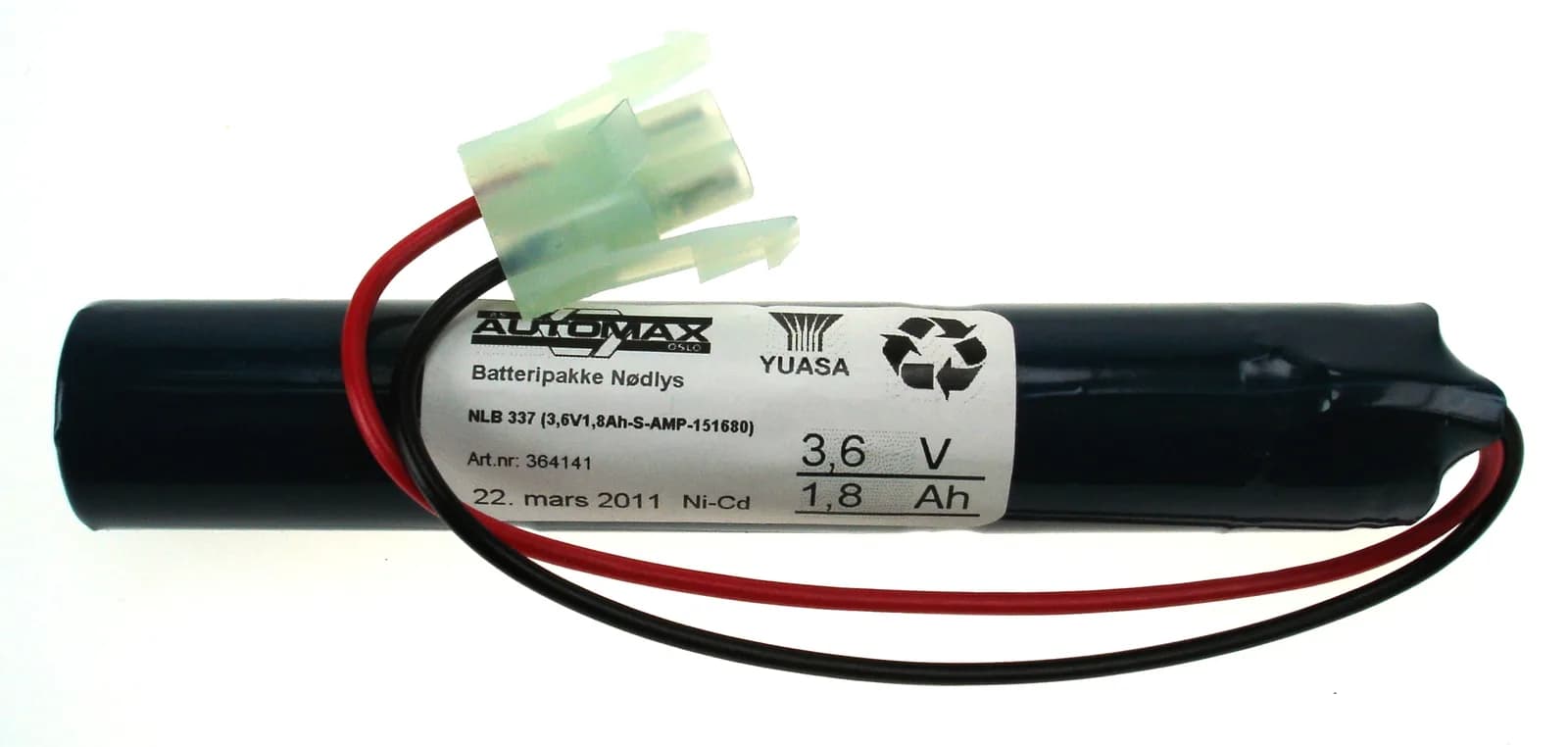 NLB 337 (3,6V1,8Ah-S-Plugg 15) – bilde 1 av 3