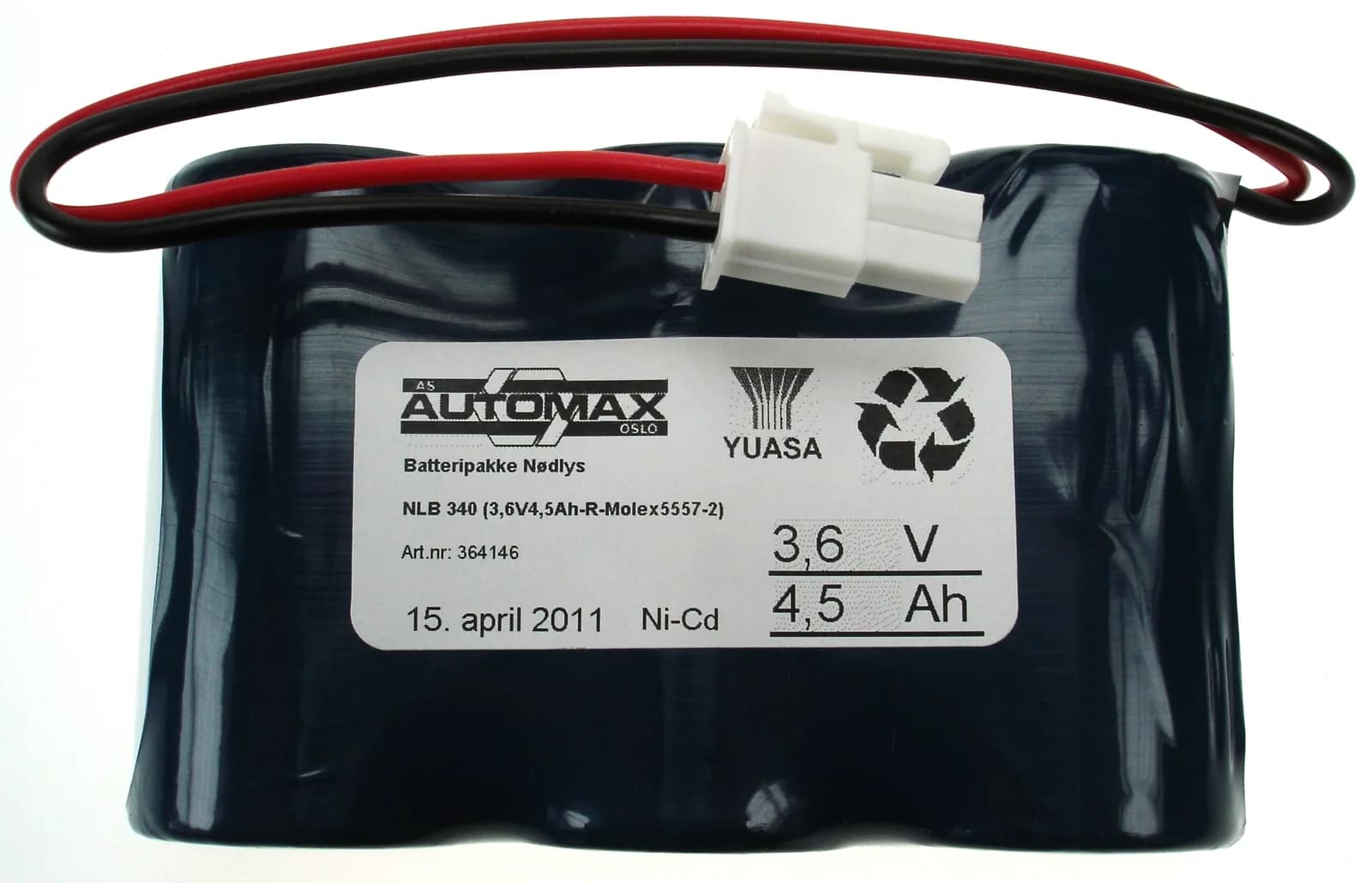 NLB 340 (3,6V4,5Ah-R-Plugg 12) – bilde 1 av 2