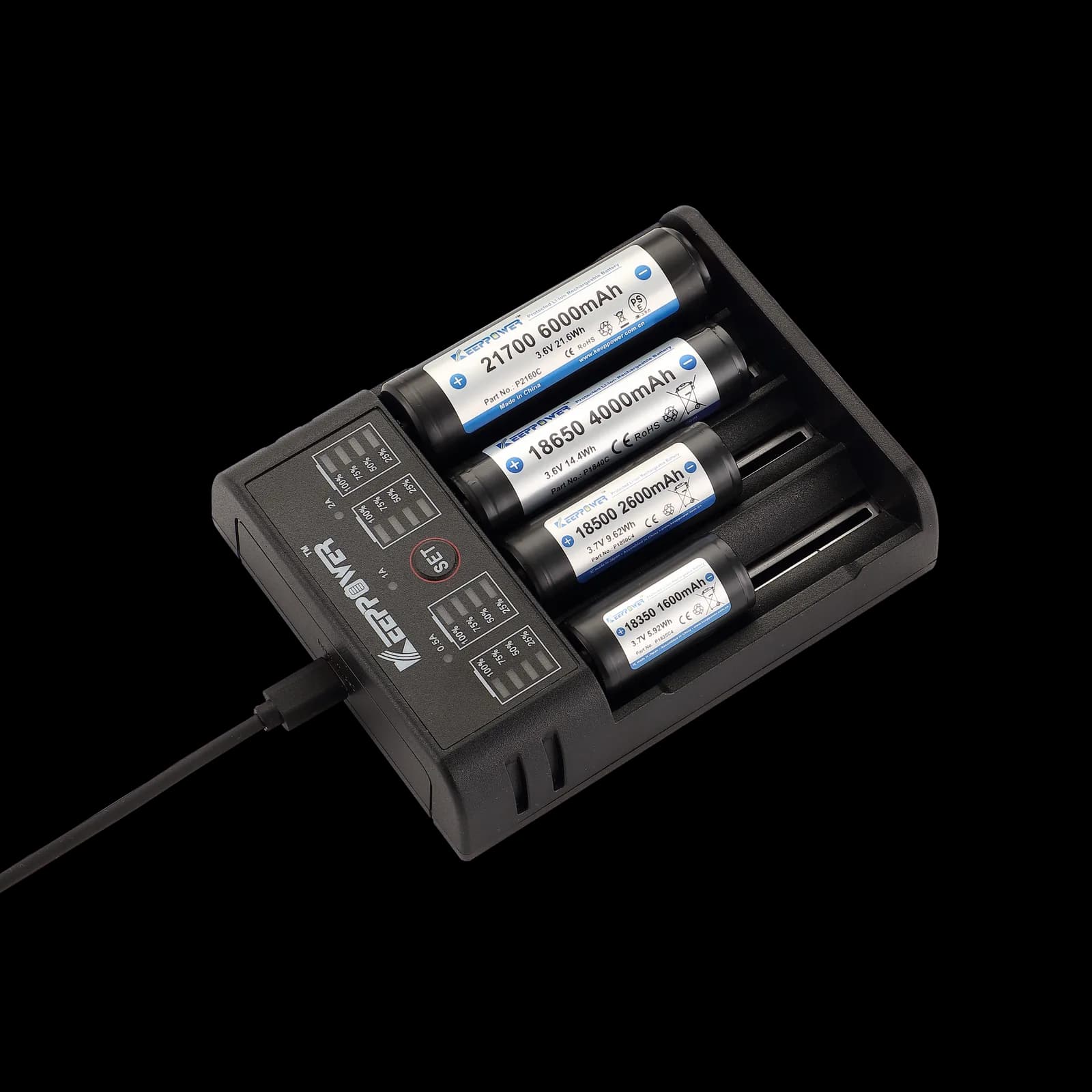 Lader Li-Ion/Ni-Mh 1-4 batterier (K4) – bilde 1 av 2