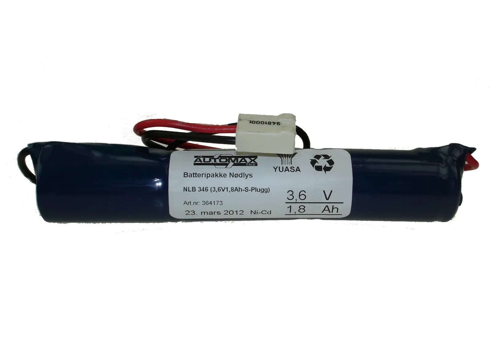NLB 346 (3,6V1,8Ah-S-Plugg 59) – bilde 1 av 2