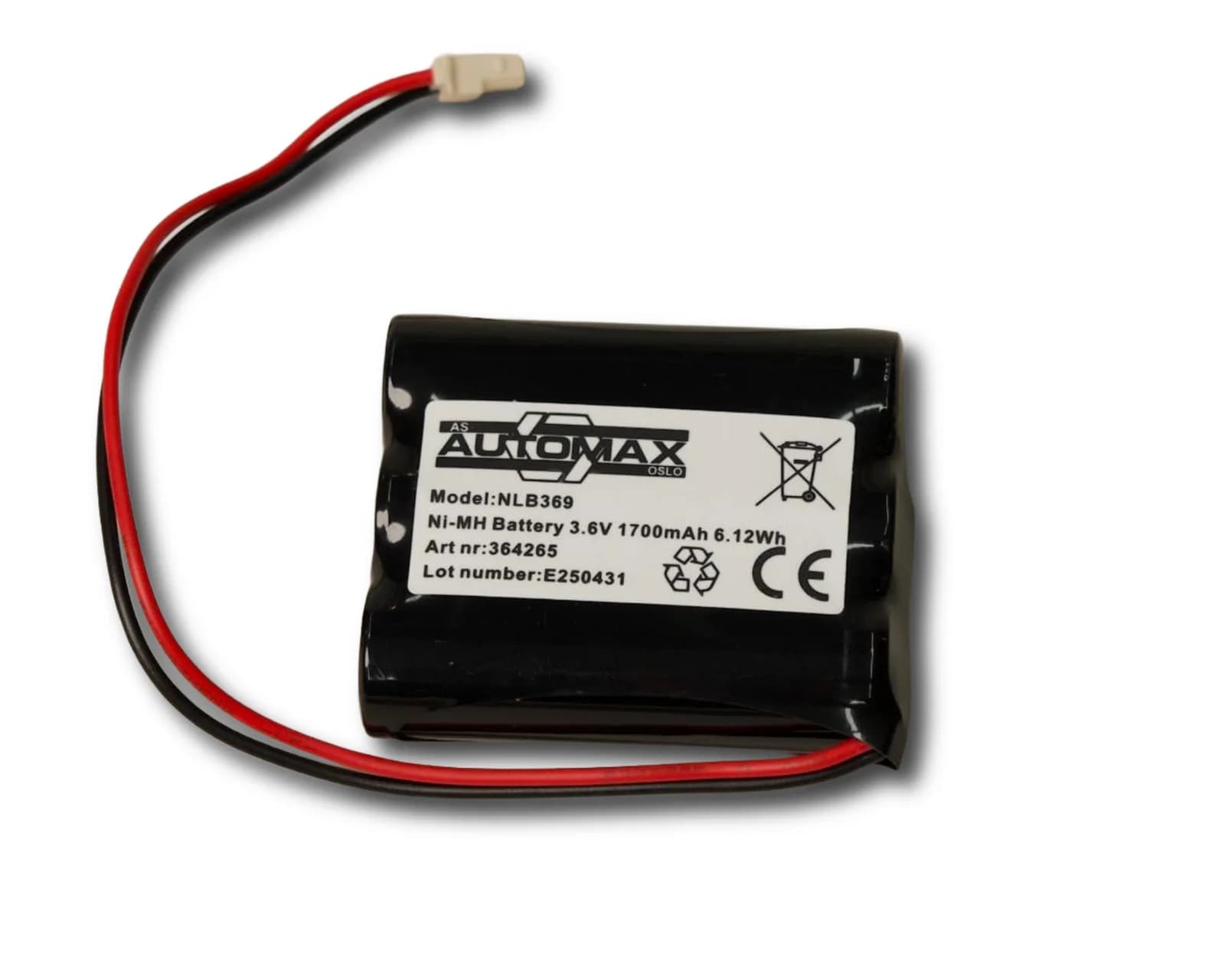 NLB 369 (3,6V-1,7Ah-R-Plugg 34) – bilde 1 av 2