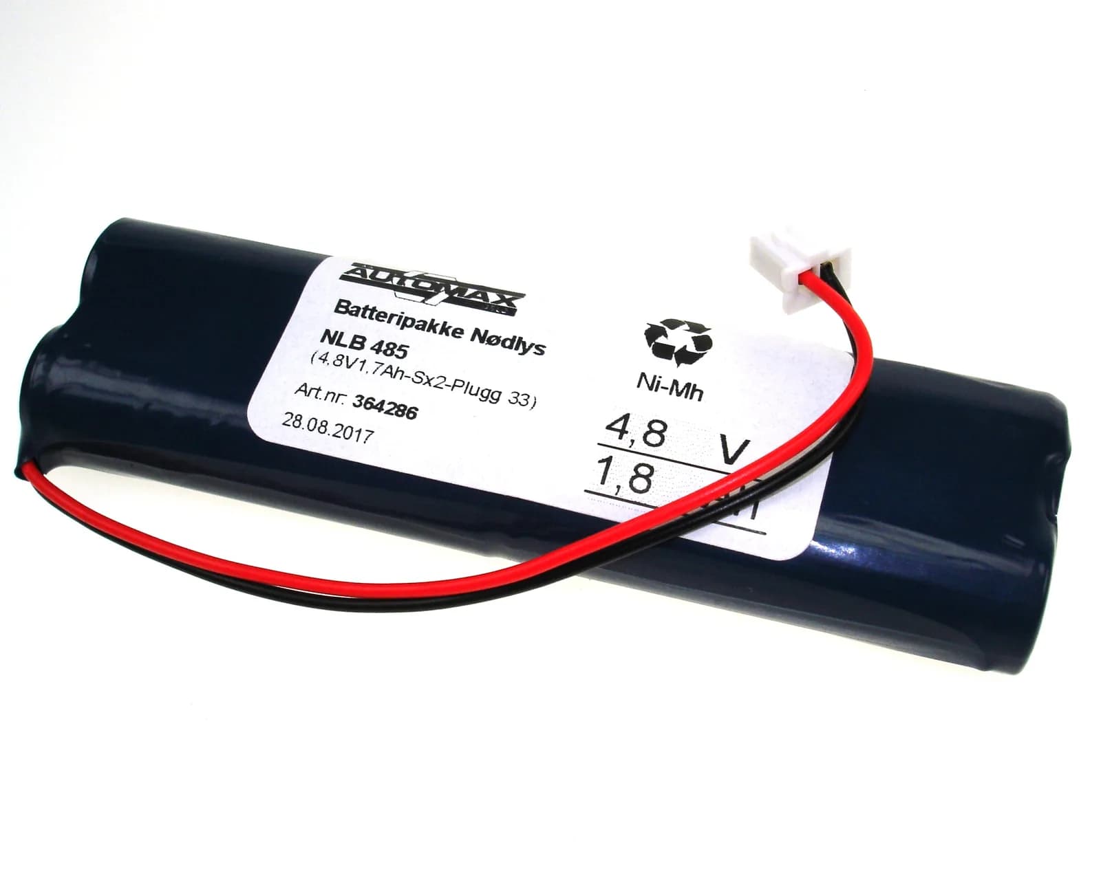 NLB 485 (4,8V1,7Ah-Sx2-Plugg 33) – bilde 1 av 3
