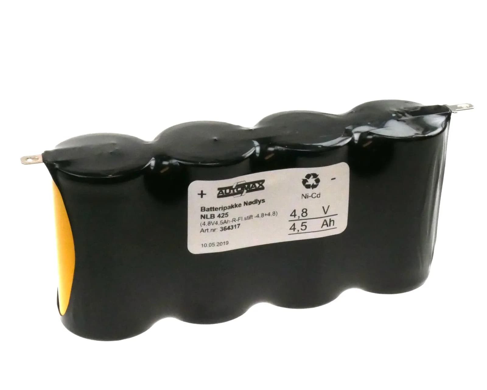 NLB 494 (4,8V4,5Ah-R-fl. stift +-4,8) – bilde 1 av 2