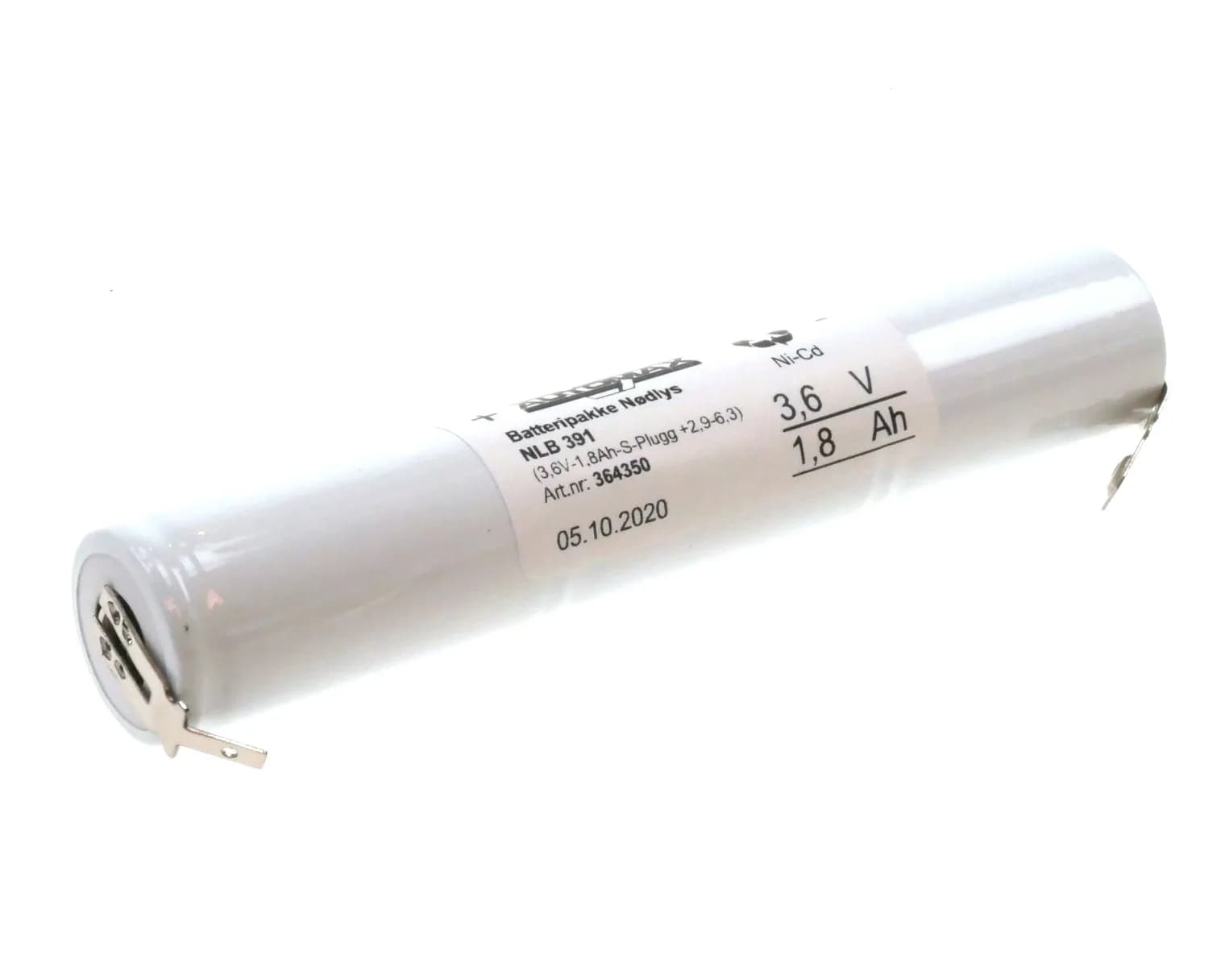 NLB 391 (3,6V-1,8Ah-S-Plugg +2,9-4,8) – bilde 1 av 3
