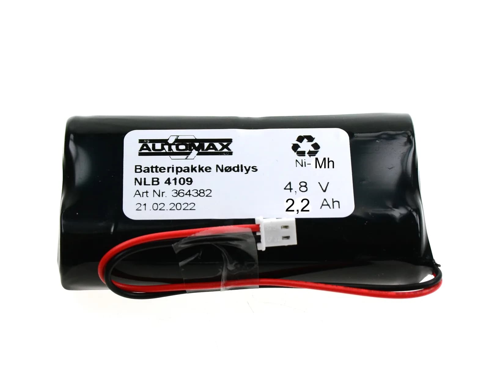 NLB 4109 (4,8V-2,2Ah-2S-Plugg 34) – bilde 1 av 2