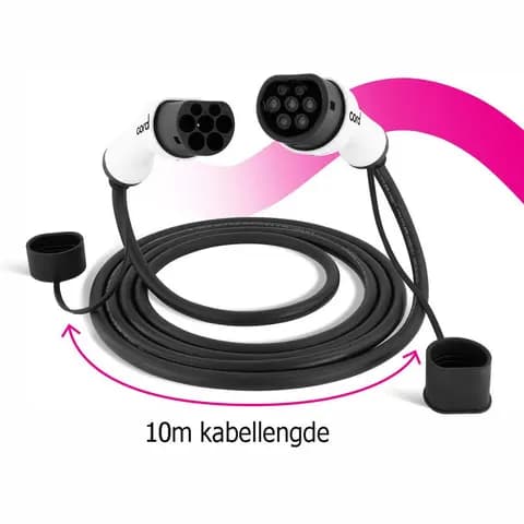 Cord EV Type 2 ladekabel 10 meter 32A / 22kW / 3-fas