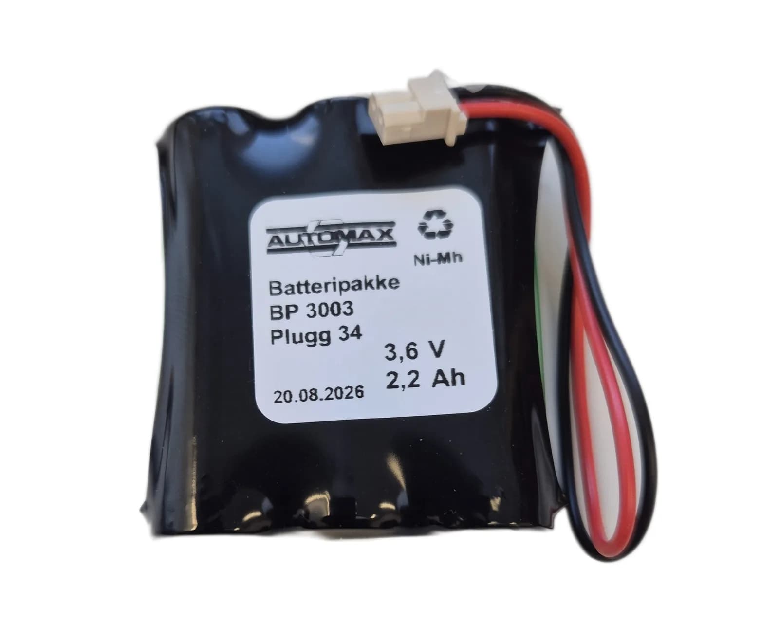 BP 3003 (3,6V-2,2Ah-R-Plugg 34) – bilde 1 av 2